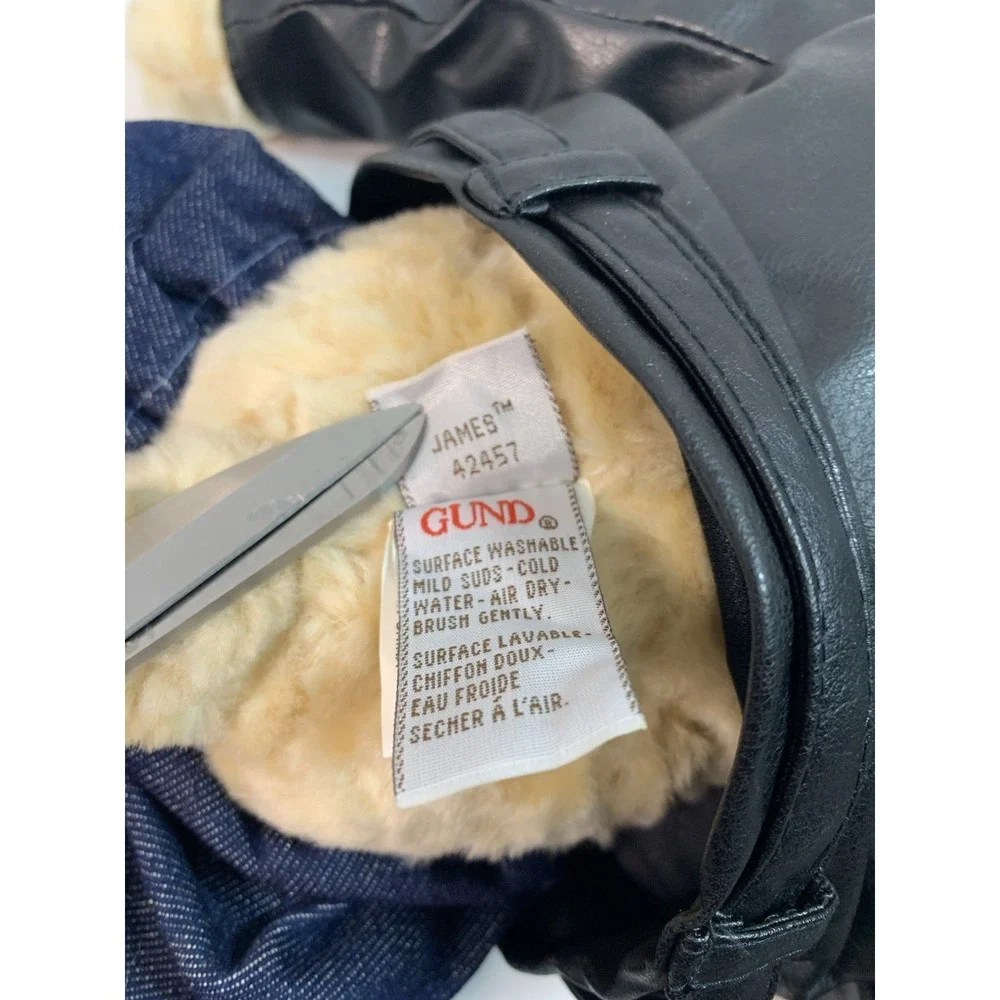 GUND James # 42457 Plush Bear With Removable Moto Jacket Outfit Soft Cuddly Rare - Picture 15 of 16